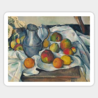 Kettle and Fruit by Paul Cezanne Magnet
